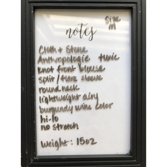 Cloth & Stone Anthropologie Shirt Medium Knot Front Tunic Split Sleeve Burgundy - Picture 13 of 13